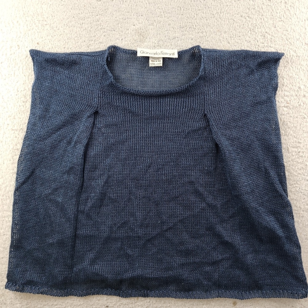Giancarlo Ferranti Linen Mesh Blouse Roll Neck One Size